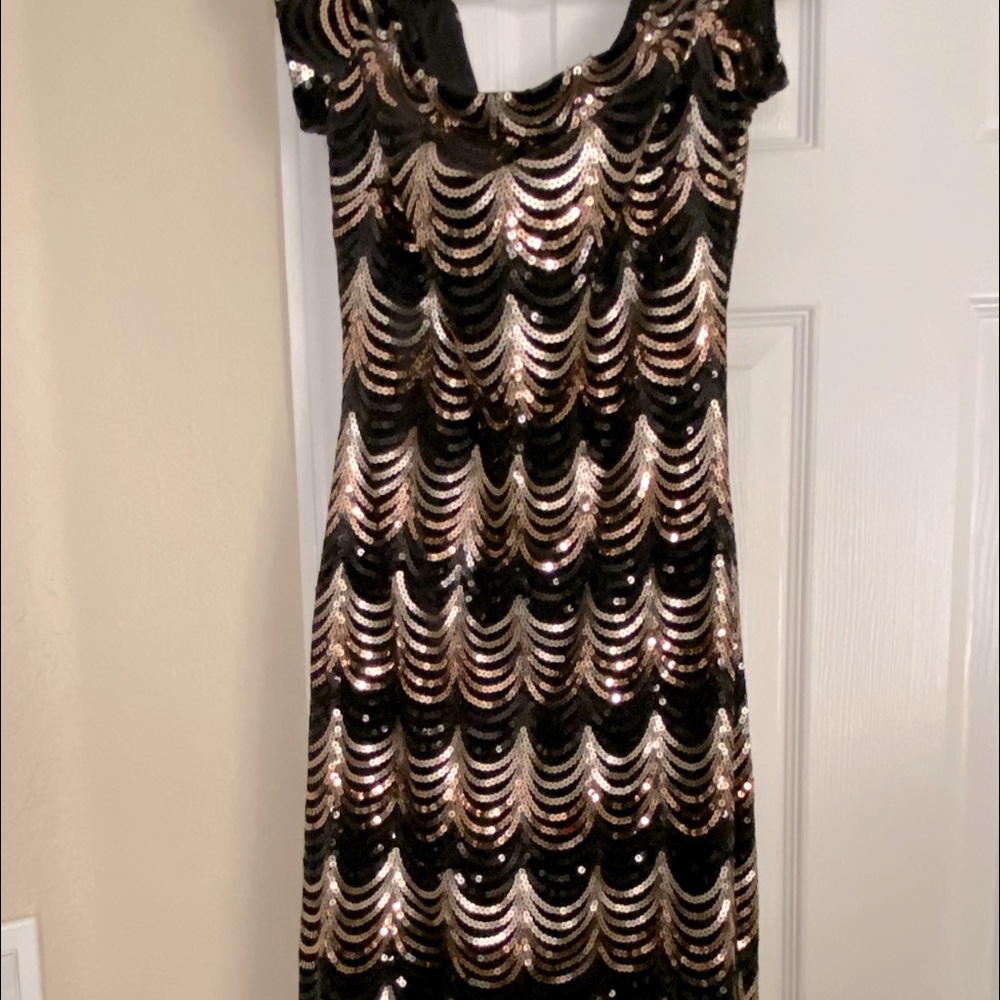 Off the shoulder sequence dress